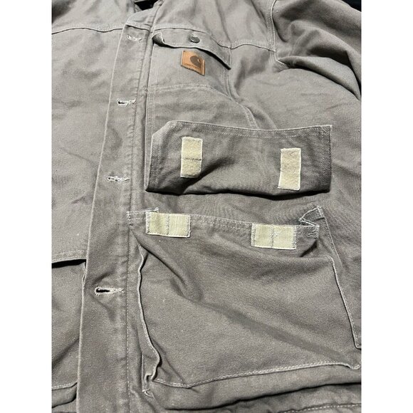 Vintage Carhartt Canvas Quilted Lined Chore Work Jacket Size 2XL Beige Workwear - Picture 10 of 10